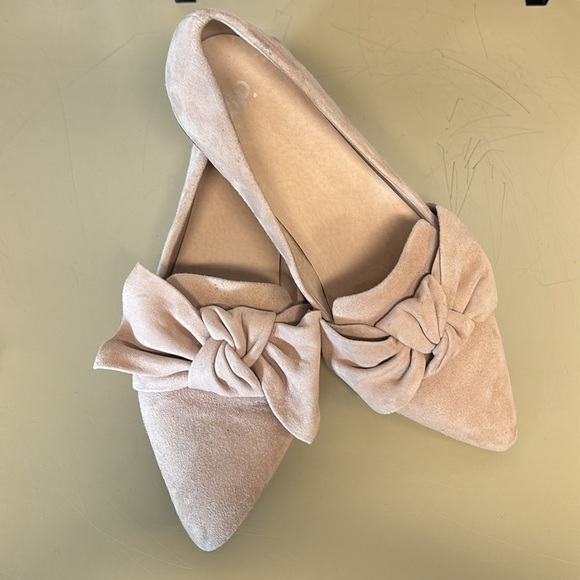 bp by Nordstrom - Blush Suede Bow Flat / Loafer - Picture 4 of 5